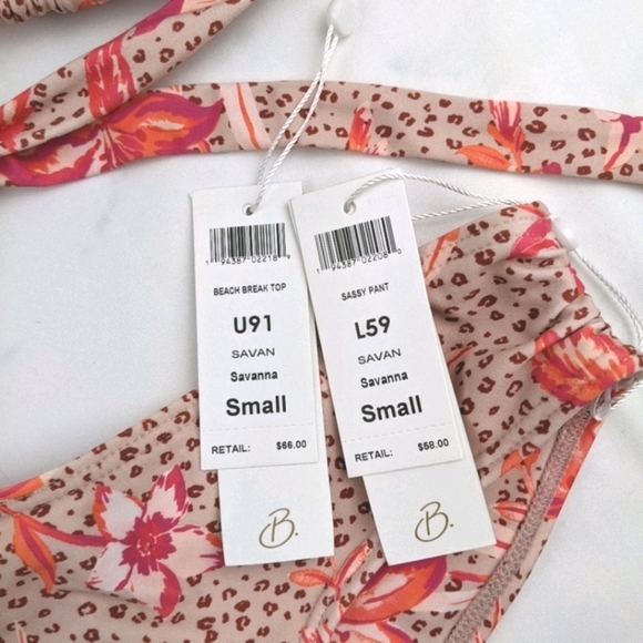 *SALE*NEW B. Swim Floral Leopard Triangle Bikini - Picture 7 of 7